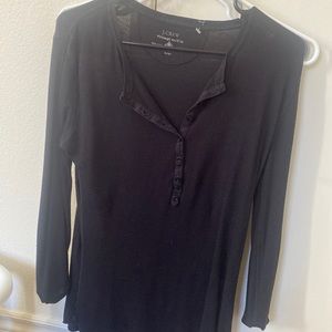 J Crew Vintage henley waffle tee long sleeve